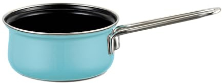Riess, 0680-037, Stielkasserolle ohne Glasdeckel 16, NOUVELLE-KRISTALLBLAU, Durchmesser 16 cm, Inhalt 1 Liter, Emaille, blau, Induktion