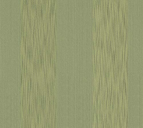 A.S. Création Architects Paper Textiltapete Tessuto Tapete mit Blockstreifen 10,05 m x 0,53 m grün Made in Germany 956604 95660-4