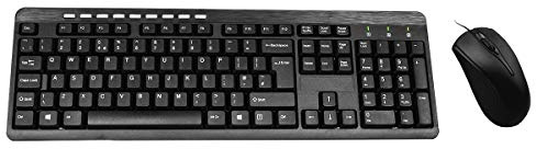 CiT Wired USB Keyboard & Mouse Combo, Ergonomic Design, UK Qwerty Layout, Windows Compatible, Plug and Play Technology, 105 Keys & 9 Multimedia Keys | Black KBMS-BUILDER