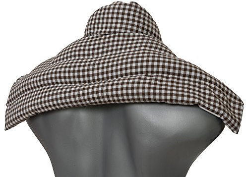 Cuscino termico cervicale XL per collo, spalle e schiena - Cuscino termico con noccioli di ciliegia, marrone-bianco;
