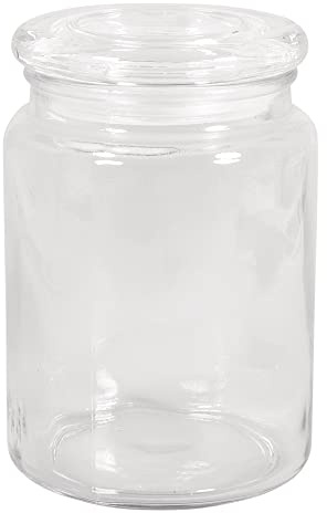 Rayher 46048000 Vorratsglas mit Glasdeckel, 10 cm ø, 14,5 cm, 900 ml, Öffnung ø 7,5 cm
