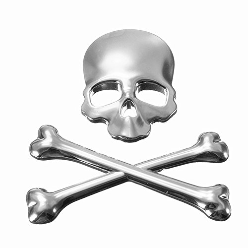 3D Skull Metal Skeleton Crossbones GS Cool Personality Car Motorcycle Emblem Badge Sticker Car Styling Decals Accessories