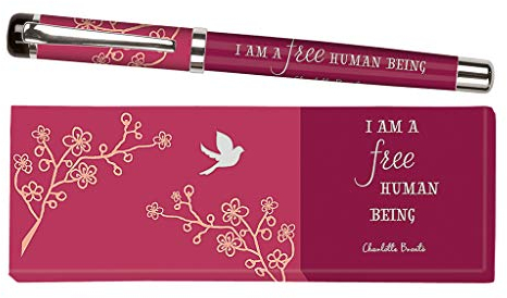 moses. libri_x Tintenroller Charlotte Brontë , Tintenschreiber mit austauschbarer blauer Mine , Bedruckt mit Zitat von Charlotte Brontë , In einer Geschenkschachtel, 1 Stück (1er Pack)