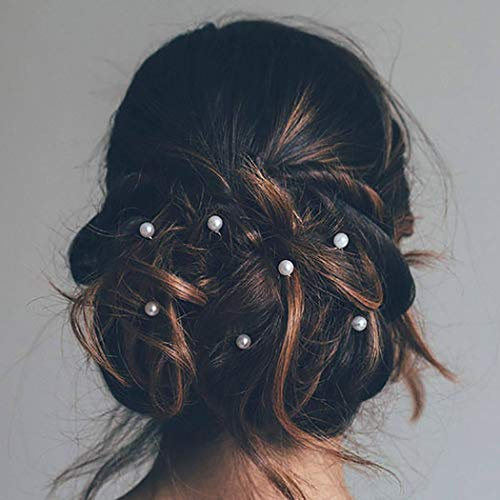 Unicra Hochzeit Silber Haarnadeln Hochzeit Braut Perle Haarschmuck für Bräute und Brautjungfern Packung mit 10 (Gold)