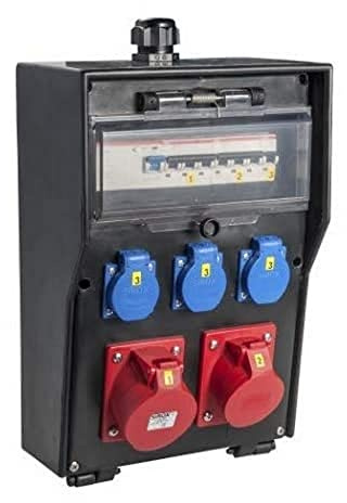 VOTHA® Vollgummi-Wandverteiler - verdrahtetWITTEN mit FI-Schalter Steckdose 230 V~ 3, CEE 16 A, 400 V~ 1, CEE 32 A, 400 V~ 1, LS 16 A, 1-polig, C 1, LS 16 A, 3-polig, C 1, LS 32 A, 3-polig, C 1