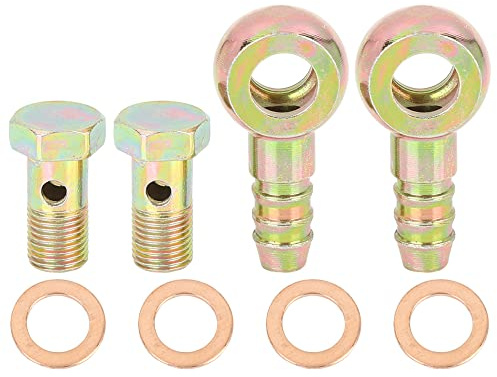 X AUTOHAUX Hohlschraube Kit Bronzeton 2 Sätze Für Motorrad Metall | Banjo Innendurchmesser 10mm, Außendurchmesser 9mm, Hochpräzise CNC-Bearbeitung, Einfache Installation