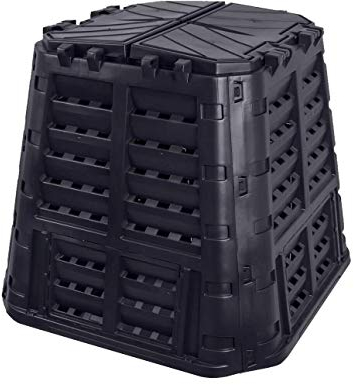 Komposter 480L aus Kunststoff, Schnellkomposter mit Belüftungssystem, modular steckbar, für ideale Zersetzung