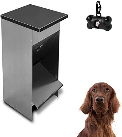Comedero para Perros (Capacidad 30 L / 21,6 kg Aprox.) - Tolva para Perros Galvanizada Premium - con Tapa para Proteger el Pienso - Incluye expendedor de bolsitas