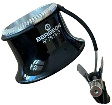 Bergeon 7913-2 Loupe d'horloger Grossissement x5 Lentille biconvexe à clipser Diamètre 25 mm Outil de précision fabriqué en Suisse