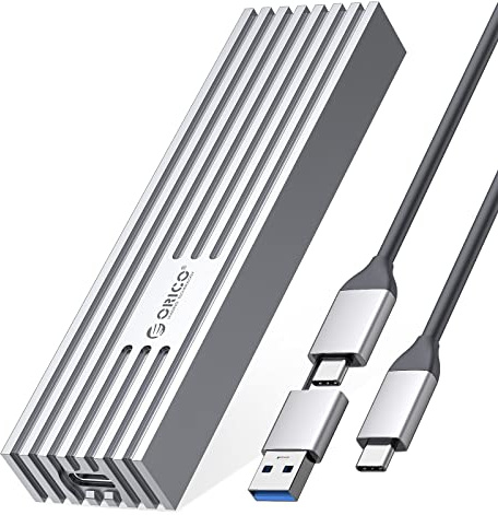 ORICO M.2 NVMe USB-C 20Gbps Gehüüs Für SSD Silber | USB 3.2 Gen2x2, Für M-Key 2230–2280, Alu, UASP & TRIM, Kühlkörper, Modern