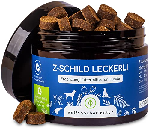 Wolfsbacher Z-Schild Snack für Hunde - Funktionssnacks für aktive Hunde | Mit Schwarzkümmelöl und Kokosöl für Schutz und Sicherheit | 140 Leckerlies für die gesamte Saison