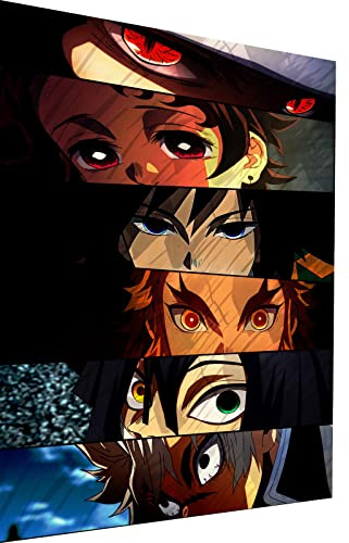 Magic Canvas Art Demon Slayer Collage Anime Leinwandbild 1- teilig Hochwertiger Kunstdruck Wandbilder – B8401, Material: Poster ungerahmt, Größe: 80x40 cm