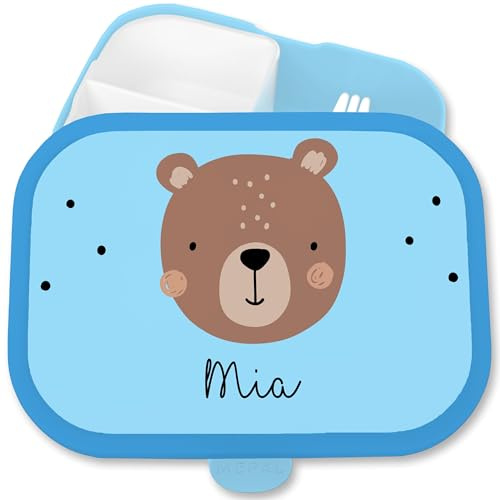 Brotdose Kinder Campus für Mepal - Brotbox Boho Bär Vesperdose Bären Lunchbox Bear I - 750 ml - Blau - personalisierte jause brotdosen mädchen name fächern kind
