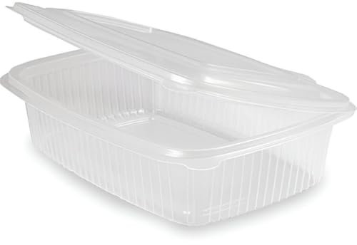 GreenFyA - 50 Tapers para Comida Hermetico de Plástico PP Reutilizables con Tapa Bisagra. Apto para Microondas, Congelador y Lavavajillas. Tuppers para Alimentos Calientes o Fríos (750ml)