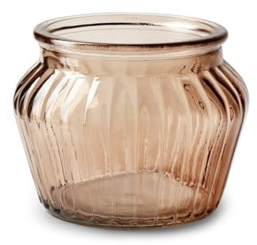 Glastopf Mathilda Windlicht Dekotopf aus Glas Ø 17 cm (Beige)