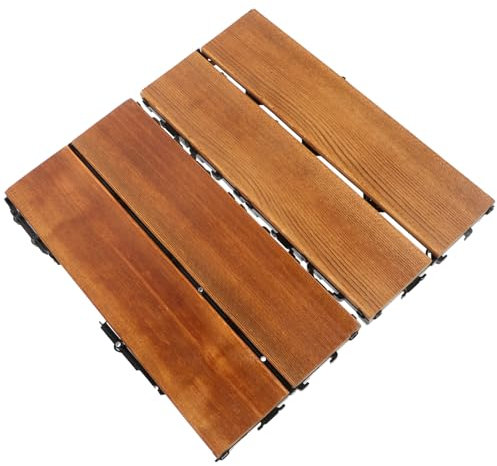 OSALADI Holzböden Ineinandergreifende Terrassenfliesen Für Außenbereich Balkonböden Terrassenbodenfliesen Bodenfliesen Holzböden Für Terrassen Für Balkone Für Außenbereich