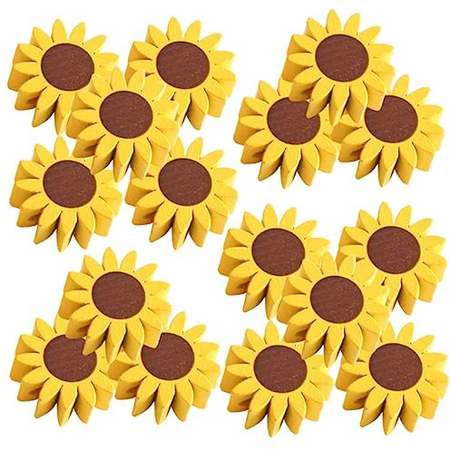 HAPINARY Holzperlen Sonnenblumenform 50 Stück Naturholz Perlen Mit Loch Selbstgemacht Bastelzubehör Für Schmuck Girlanden Basteln Sommerdeko