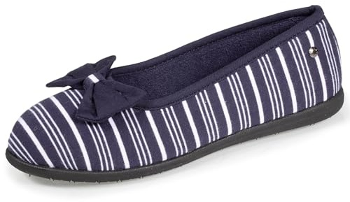 Isotoner Zapatillas zapatillas bailarinas para mujer ultra cómodas, Rayas marineras, 37 EU