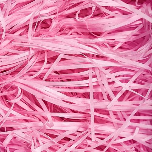 150G Pink Shredded Tissue Paper for Gift Boxes and Hampers, Ideal Hamper Stuffing Filling for Birthday Wedding Easter Christmas Anniversaries