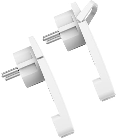 Oblinple 2 Pezzi Spina Piatta, Spina Europea Salvaspazio 250V 16A IP20, Presa Schuko Maschio Contatti Protettivi, Contatto di Terra con Impugnatura Pieghevole e Protezione Antipiega Cavo, Bianco