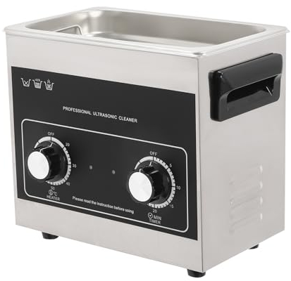 Donened - 3.2L Ultrasonic Cleaner, with Heater and Cleaning Basket, 120W Commercial Sonic Cleaner, Ultrasonic Cavitation Machine, Time Setting 0-30min, 20-80°C for Jewelry Glasses Small Parts ect