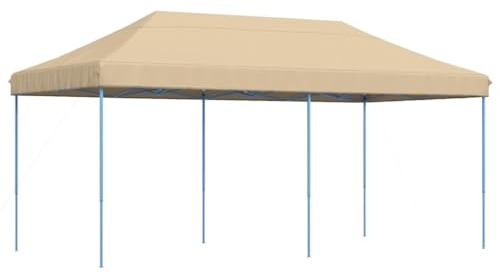 vidaXL Partyzelt, Gartenzelt Faltbar Pop-Up, Pavillon für Hochzeit Festival Party, Faltzelt Faltpavillon Stahlgestell, Gartenpavillon Festzelt, Beige