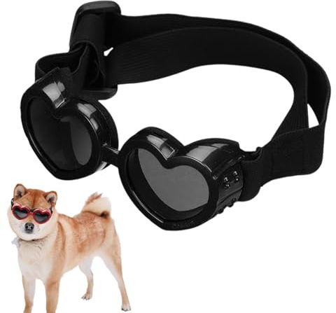Hjärtformade hundsolglasögon - hjärtformade husdjursglasögon, UV
