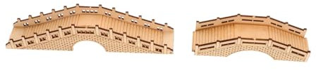 Garneck 2pcs Wooden Arch Bridge Model Diy Assembly Miniature Decorative Bridge for Micro Landscape Desktop Ornament Craft