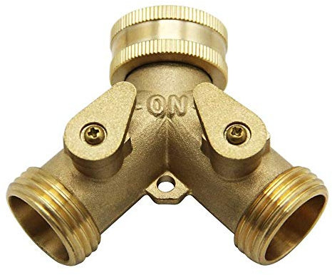 1-teiliger Bewässerungs-Schnellanschlussadapter for Gartenhähne – Kugelhahn, Absperrventil und Y-Anschlüsse im Lieferumfang enthalten, einfache 2-Wege-Wasserhahn- und Schlauchleitungstrennung(European