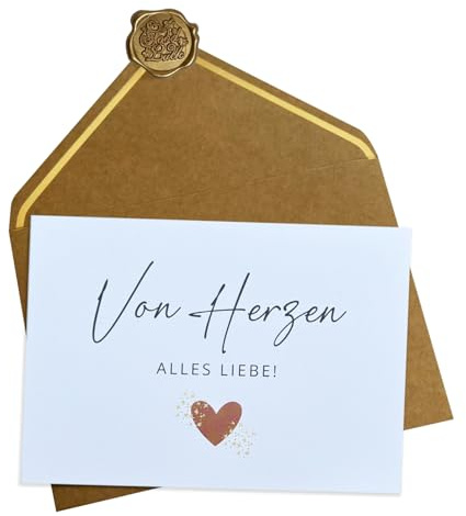 Plantvibes Von Herzen alles Liebe Karte - Glückwunschkarte Kann als Geburtstage, Jubiläen, Besondere Anlässe, Abschiede, Unterstützende Nachrichten usw.