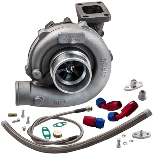 GYTTAK Motor-Turbolader Universal-Ölleitungssatz Turbo T04E .57 A/R Öl Kaltturbolader 1,5-2,5L Motor Turbolader Abgasturbolader