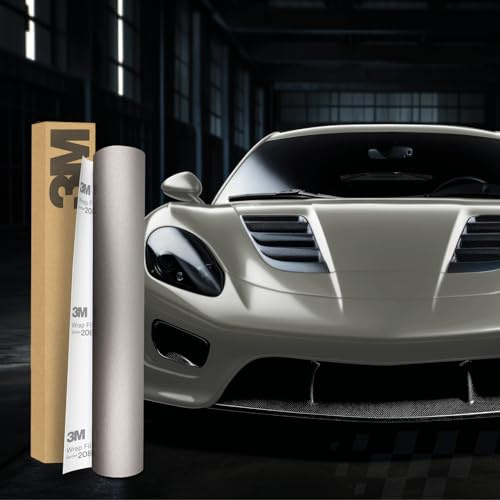 3M 2080 Car Wrapping Folie 30x152cm Selbstklebende Autofolie für Auto Motorrad Boot 3D Lackschutzfolie mit Luftkanälen zum Folieren (M230 Matte Gray Aluminum)