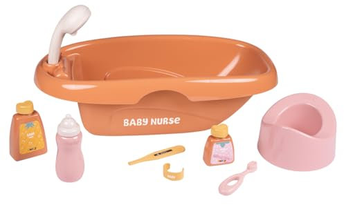 Smoby - Baby Nurse - Set Baignoire Et Accessoires - Nombreux Accessoires - Jouet d'Imitation - Prendre Soin de Son Bébé - Matière Recyclée - A Partir de 3 Ans - Fabrication Française