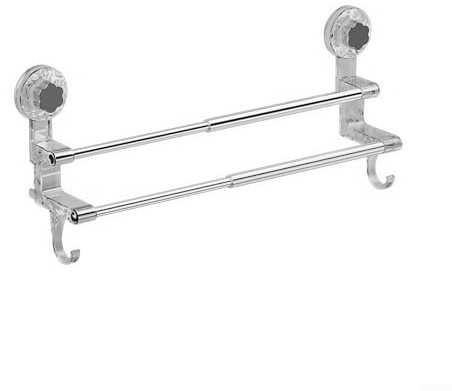 Barra portasciugamani rimovibile con forte presa a ventosa, soluzione perfetta per l'organizzazione del bagno (trasparente)