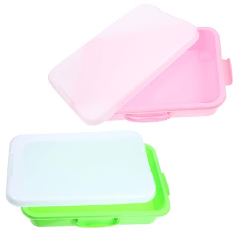 SUPVOX Contenedor Sensorial De 2 Piezas: Bandeja De Arena Portátil con Tapa - Arenero De Plástico para Niños - Contenedor Organizador para Juguetes Pequeños Y Manualidades En Casa