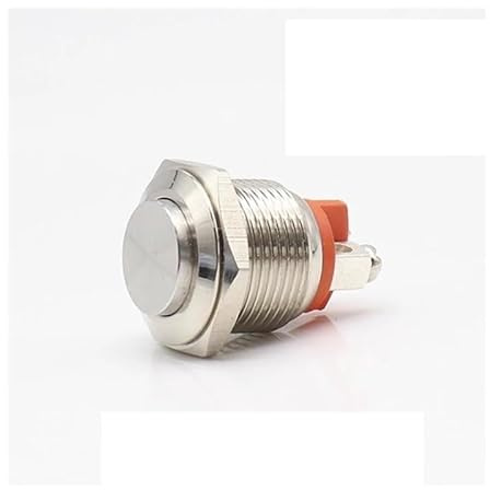 5 pulsadores metálicos de reinicio momentáneo de 22 mm y 1 NC, IP65, con tornillo de cabeza alta for timbre