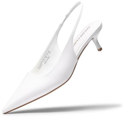 DREAM PAIRS Women's Kitten Slingback Low Closed Heels | 1.77 Comfortable Pumps Pointed Toe Wedding Party Elegant Business Casual Work Dress Shoes