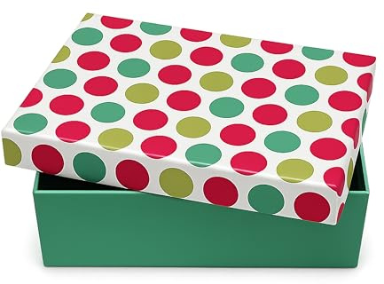 Geschenkkarton Rot glänzend 37,5 x 29 x 16 cm – große Geschenkbox mit Deckel, stabile Geschenkschachtel Weihnachten