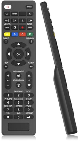 Universal TV Remote Control for Samsung, Vizio, Sony, Panasonic, Smart TV, HAIER, Toshiba, Philips, TCL - tv remote control universal for Contour Universal Control of TV/Smart TV (Black)