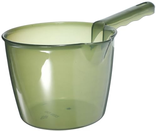 HOMSFOU Louche à Eau Multifonction Transparente Petite Taille, Manche Long Renforcé, Pelle Épaisse Cuisine et Salle de Bain, Outil Pratique pour Maison et Jardin, Cuillère à Eau Portable