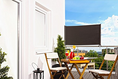 Balkon-markise anthrazit Balkonsichtschutz Balkonverkleidung 80 x 300 cm Sonnenrollo