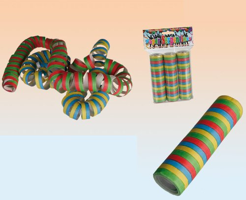 Unbekannt Papier-Luftschlangen – 3 Rollen Bunte Party-Luftschlangen für Karneval, Geburtstag & Silvester – Klassisches Partyzubehör für lustige Feiern & Dekoration für jung und alt