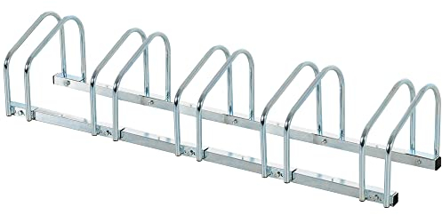 HOMCOM Bike Stand Parking Rack Floor or Wall Mount Bicycle Cycle Storage Locking Stand (5 Racks, Silver)