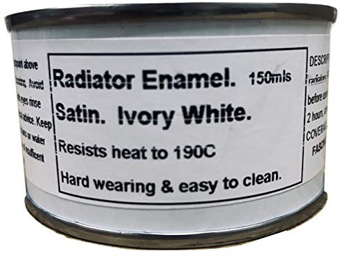 1 x 150ml Ivory White Heat Resistant Satin Radiator Paint (Cream)