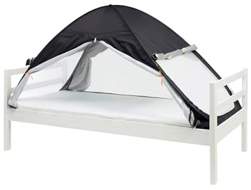 DERYAN Bettzelt - Pop Up - Moskitonetz fürs Bett - Faltbar - Leicht - Tragbares Reise-Moskitonetz - Mit Tragetasche - Schwarz