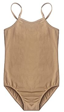 EQSJIU Tan Leotard Girls with Adjustable Straps Ballet Leotards for Girls Dance Undergarments Skin Colored Toddler Gymnastics Leotard Ballet Outfit Kids Bodysuit, Nude, Size 4-5T