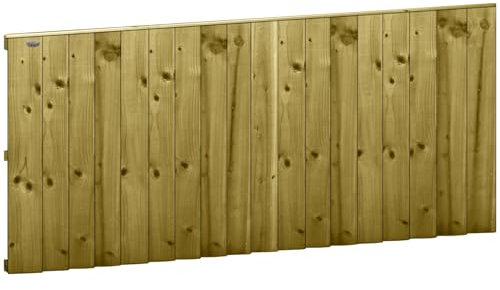 Premier Garden Supplies Semi-Braced Feather Edge Garden Fence Panel Width: 6ft (183cm) x Height: 3ft (90cm) Pressure-Treated Over Lapping Flat Top Capped Closeboard effect Fencing Panels