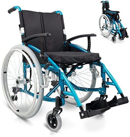 Mobiclinic® pro, Sedia a rotelle pieghevole, Venecia, Ruote estraibili con un solo pulsante, Premium, Cuscino spesso, Alluminio, Schienale diviso, Cintura sicurezza, Estetica sportiva, Regolabile