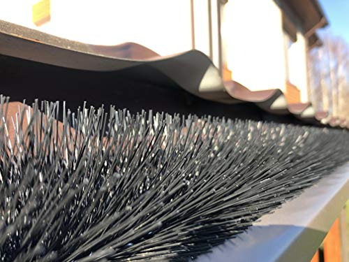 Forega - Spazzola per grondaia 16m; Diametro: 10 cm; 4x400cm | Resistente ai Raggi UV | Protezione fogliare | Protezione Contro Le martore, grondaia | Protezione del Pannello Solare