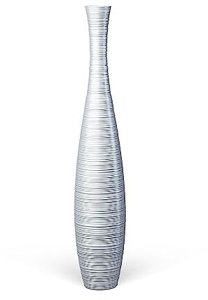 Vaso alto da pavimento, grande resina da pavimento, robusto, di lusso, strutturato, vaso per rami decorativi, fiori secchi, alto 69,8 cm, per decorazione, argento